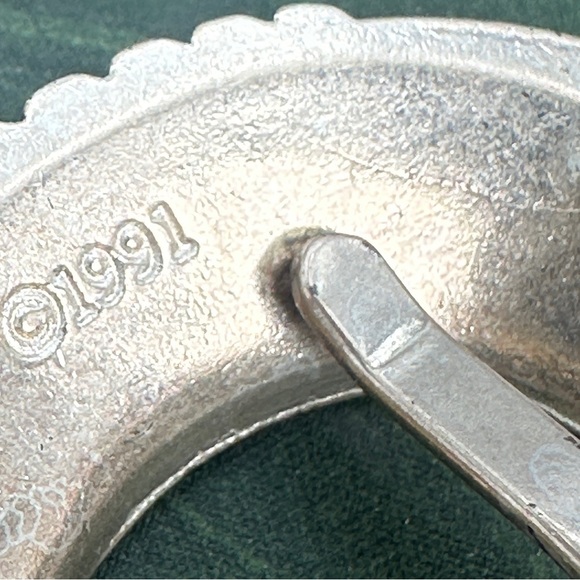Vintage 1991 ROC Silver Plated Belt Buckle 2" x 2" Cowgirl Southwest Boho 1991 - Picture 2 of 8
